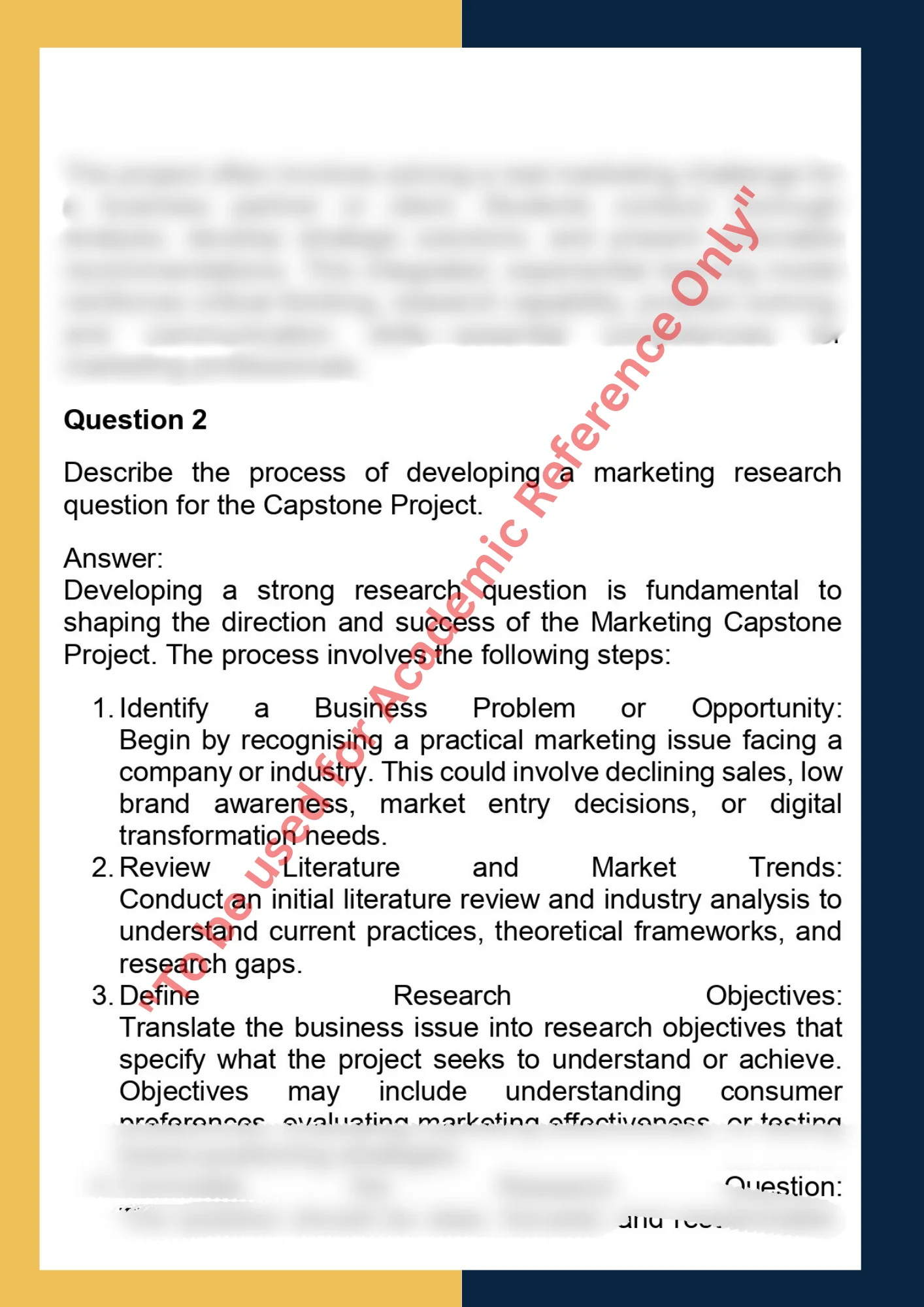 MKTG7001– Marketing Capstone Project 1